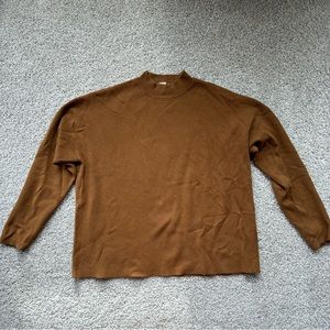 H&M medium ladies mustard yellow brown high neck mock turtleneck sweater